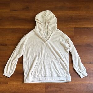 Aerie Cream Fleece Pullover Hoodie - S